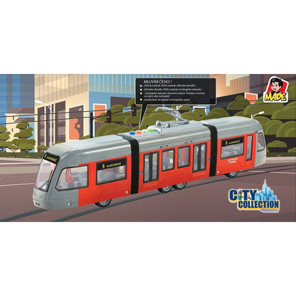 Tramvaj na setrvačník se světlem a hudbou
