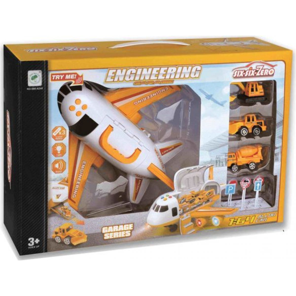 Alltoys Dopravní letadlo s nákladním prostorem a 3 autíčka 1 : 64