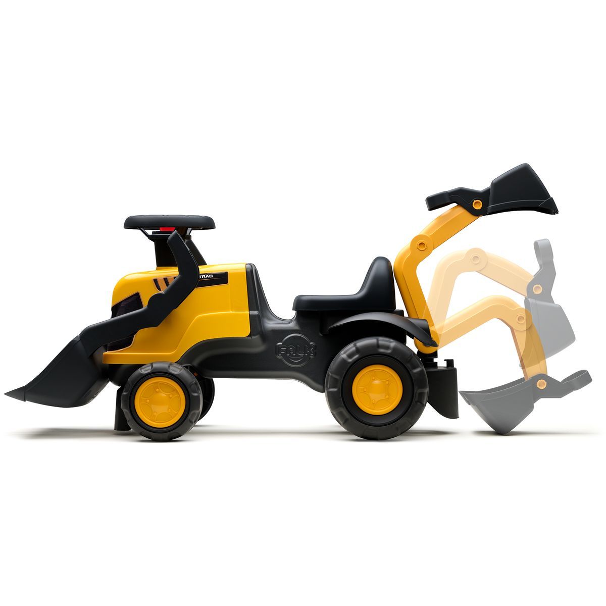 Falk Odstrkovadlo - traktor JCB s přívěsem a přední-zadní lžící