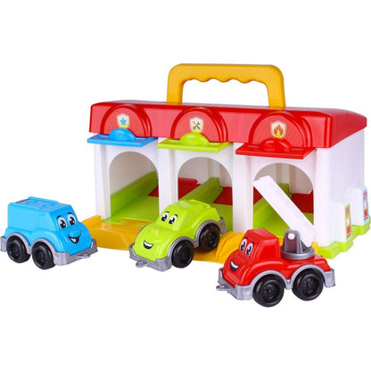 Teddies Garáž s autíčky 3 kusy a doplňky