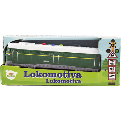 Lokomotiva se zvukem a světlem 22 cm zelená