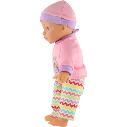 Panenka miminko 30 cm s měkkým tělem, lahvičkou a dudlíkem