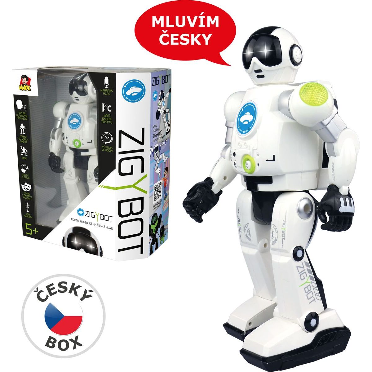 Made Interaktivní robot Zigy - Černý