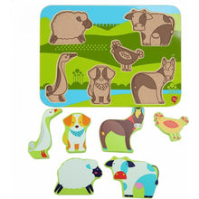 Lucy & Leo 226 Zvířátka na farmě dřevěné vkládací puzzle 7 dílů
