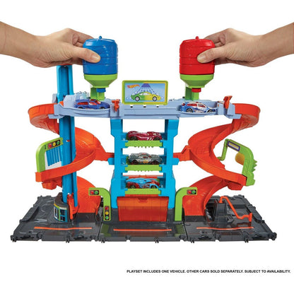 Hot Wheels City Color Shifters automyčka se spirálou