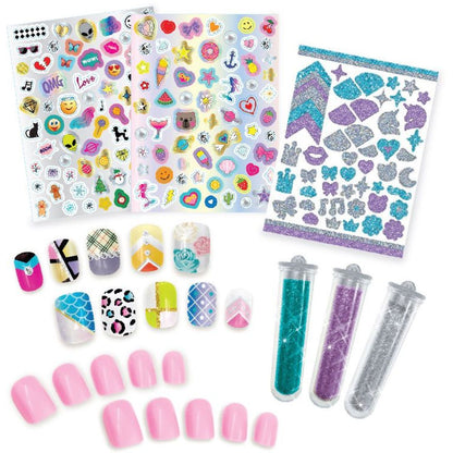 Tasia Stylová sada Nail Art s třpytkami a samolepkami