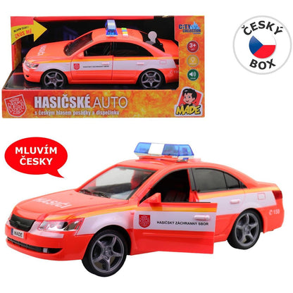 MaDe Hasičské osobní auto s českým hlasem, CZ box, 24cm