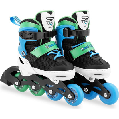 Spokey Joy Dětské kolečkové brusle, černo-modré, ABEC7 Carbon, vel. 31 - 34