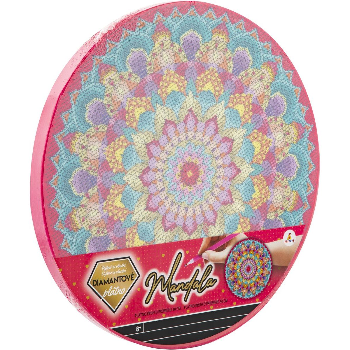 Malování pomocí kamínků Diamond Painting Mandala růžová