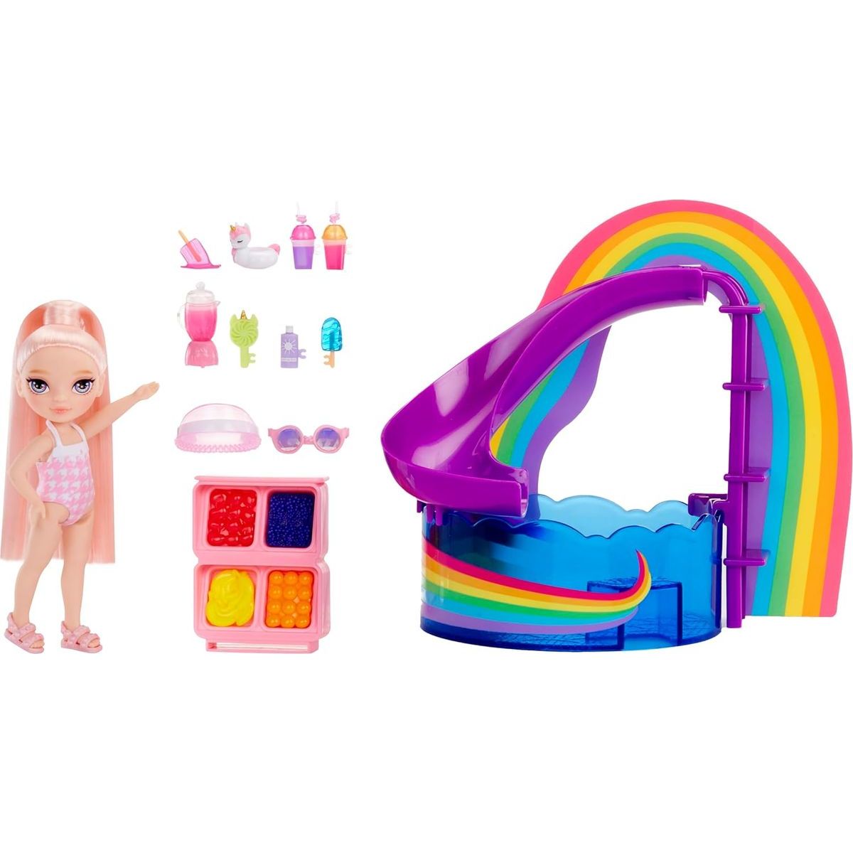 Rainbow High Sada s malou sestřičkou - bazén