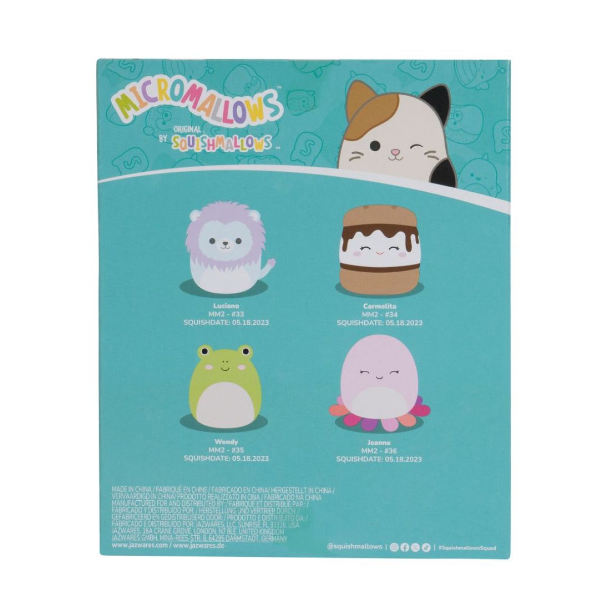 Squishmallows Micromallows 4Pack - Žába, Chobotnice, Lev, S'more