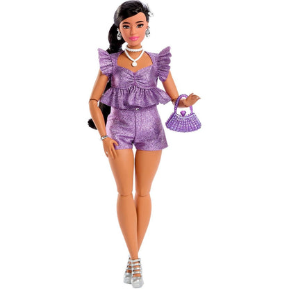 Barbie Deluxe modelka - fialové kraťasy