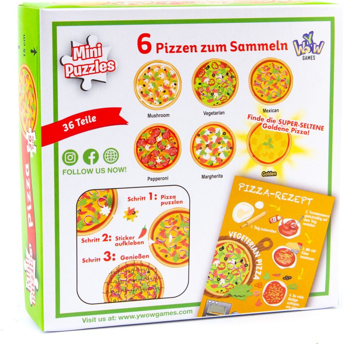 Puzzle mini Pizza 6 různých motivů 36 dílků