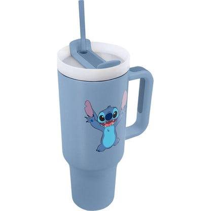 Lilo a Stitch cestovný hrnek s brčkem modrý