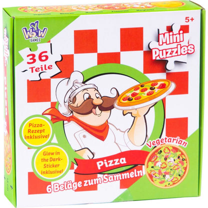 Puzzle mini Pizza 6 různých motivů 36 dílků