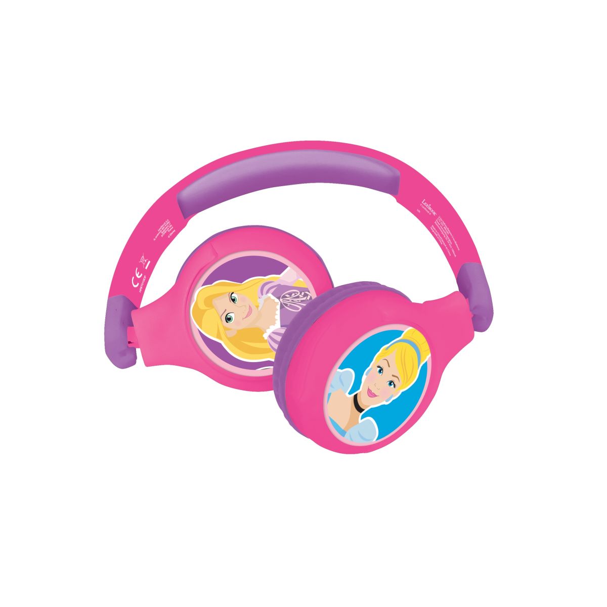 Lexibook 2v1 bluetooth skládací sluchátka Disney princezny s limitem hlasitosti