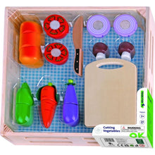 Tooky Toy Dřevěná sada krájení zelenina v bedýnce