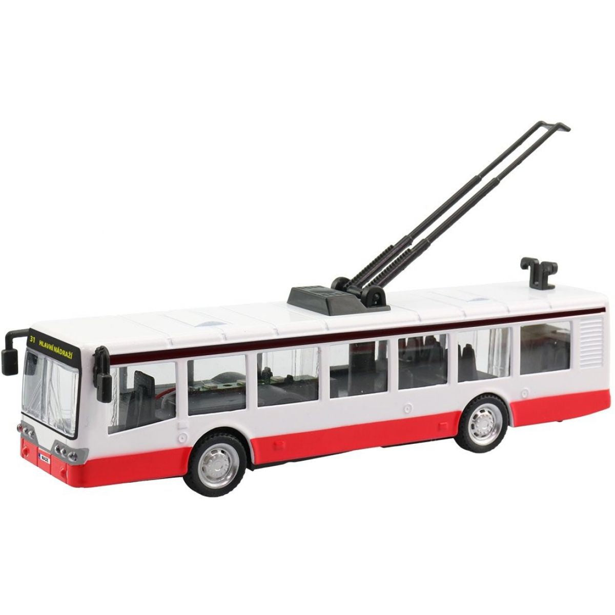 Trolejbus kovový na zpětný chod