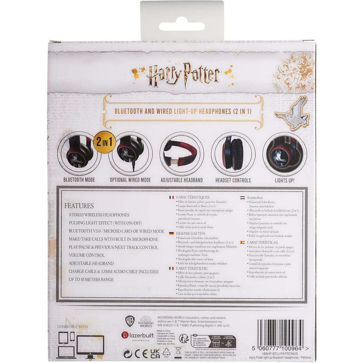 Harry Potter Light-Up BT Headphones - Patronus
