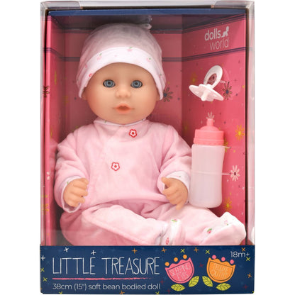 Dolls World - Miminko Little Treasure PINK - 38 cm se zavíracími očima