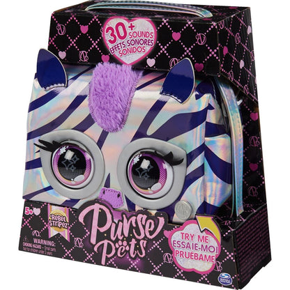 Purse Pets Metalická interaktivní kabelka zebra