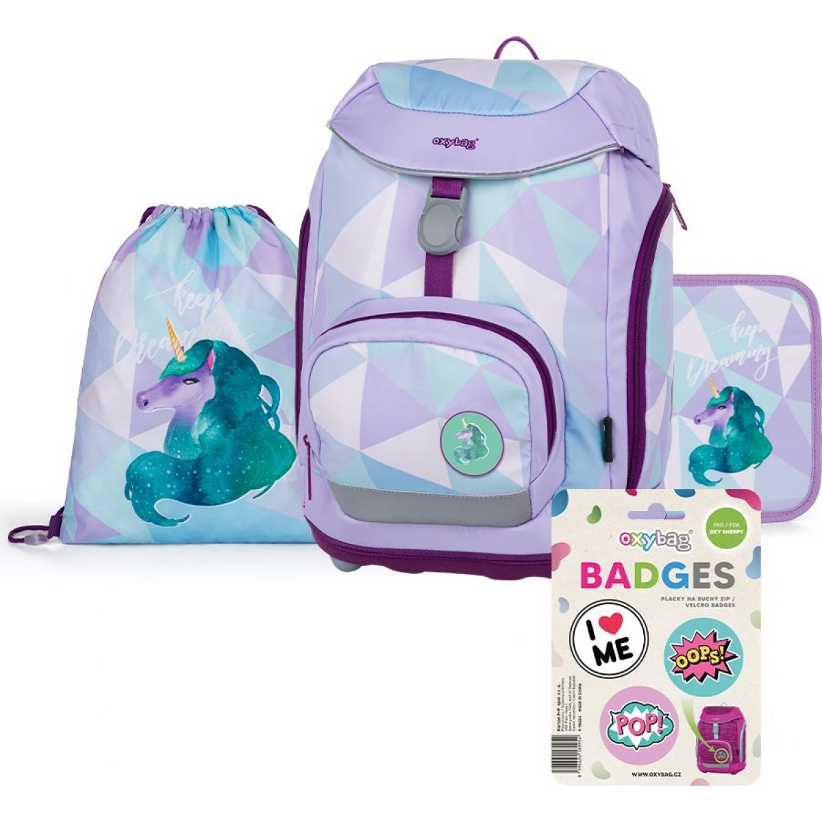 Oxybag Set 4dílný Oxy Sherpy Unicorn