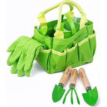 Bigjigs Toys Zahradní set nářadí v plátěné tašce zelený