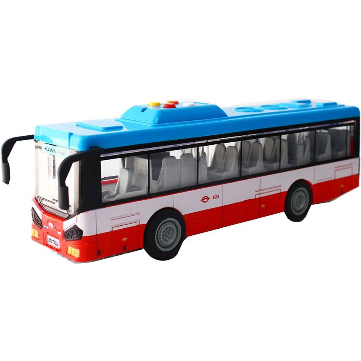 Sparkys Městský autobus na setrvačník s osvětlením a zvukem - červený
