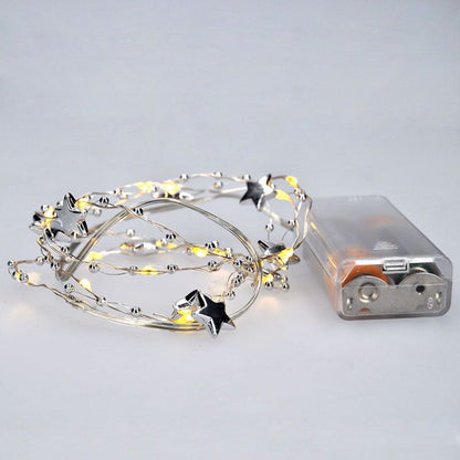 LED řetízek s dekoracemi, 20 LED řetěz, 1m, 2 x AA, IP20