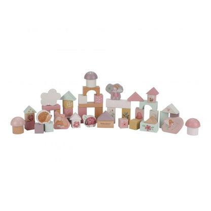 Little Dutch Kostky dřevěné 50 ks v tubě Fairy Garden