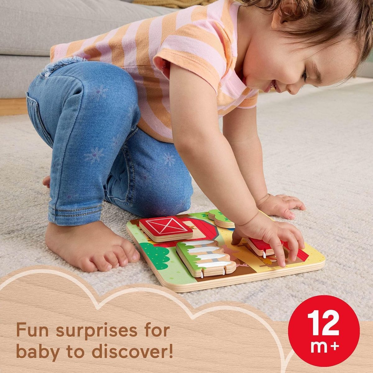 Fisher-Price Dřevěná hra na schovávanou zvířátka