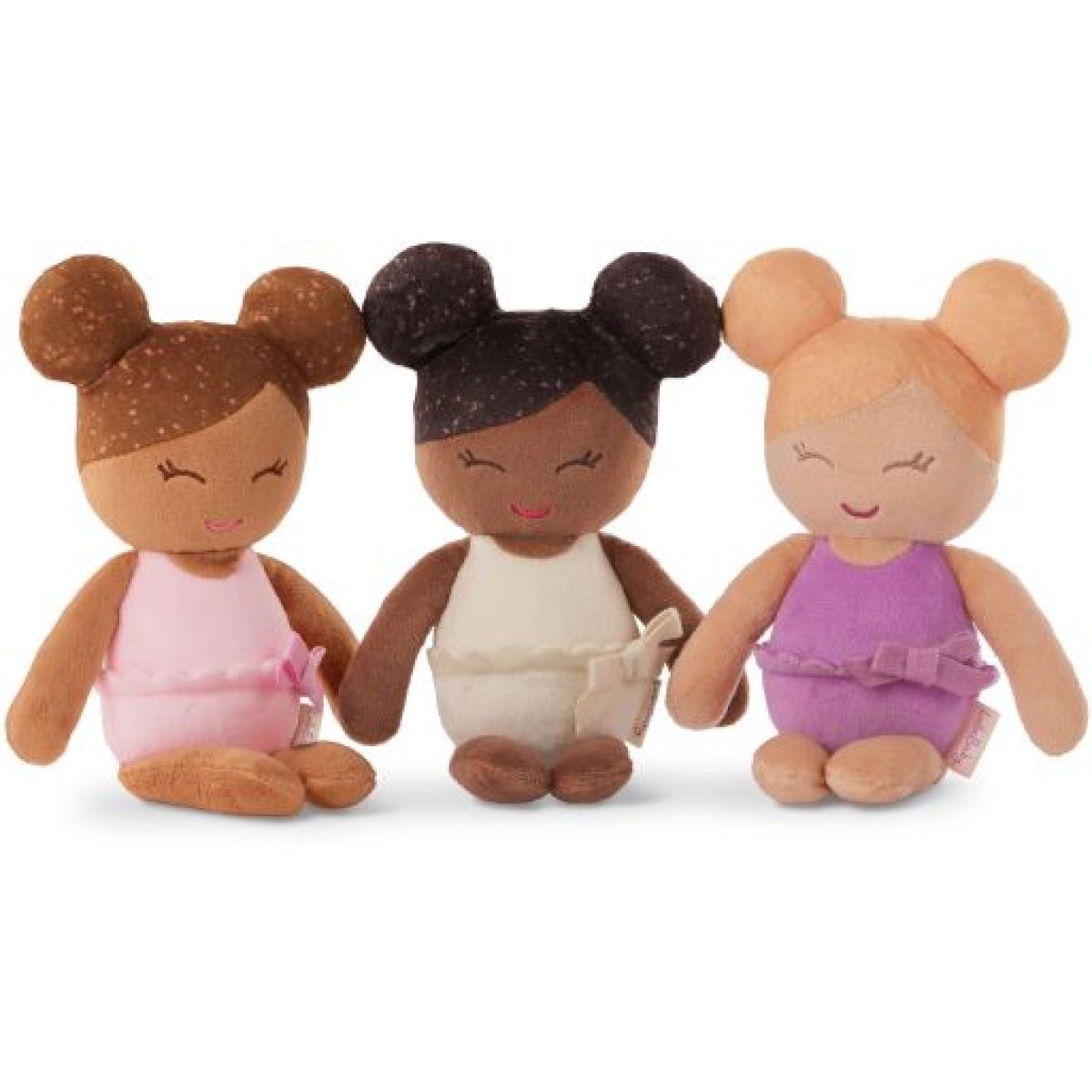 LullaBaby Panenky plyšové do vany v košíku Pink