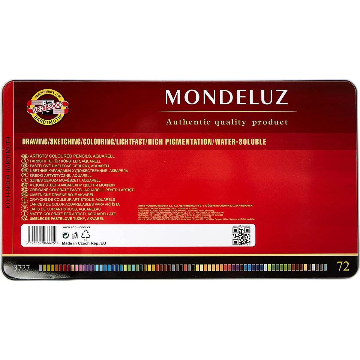 Koh-i-noor pastelky MONDELUZ akvarelové 72 ks