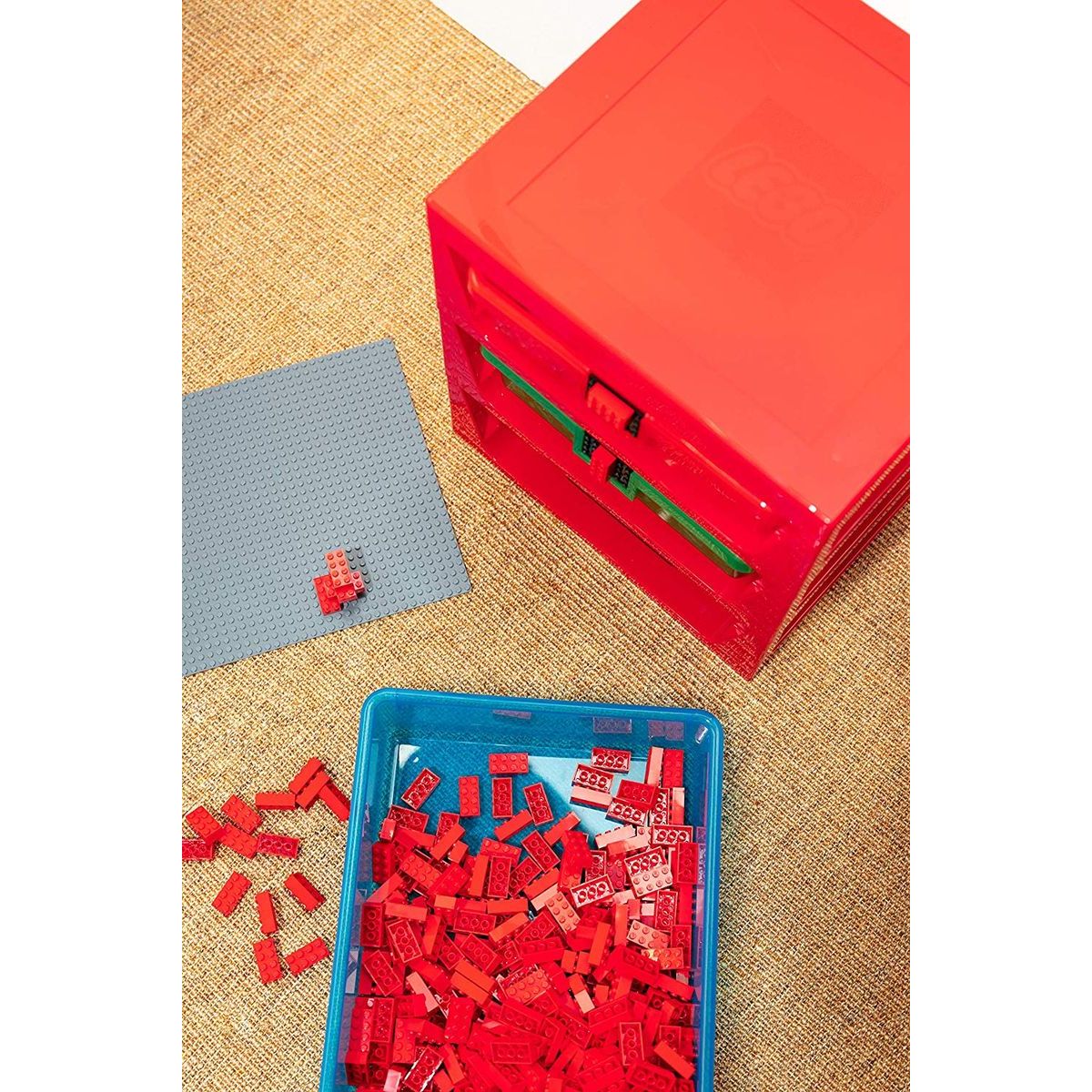 LEGO® organizér se třemi zásuvkami - modrá