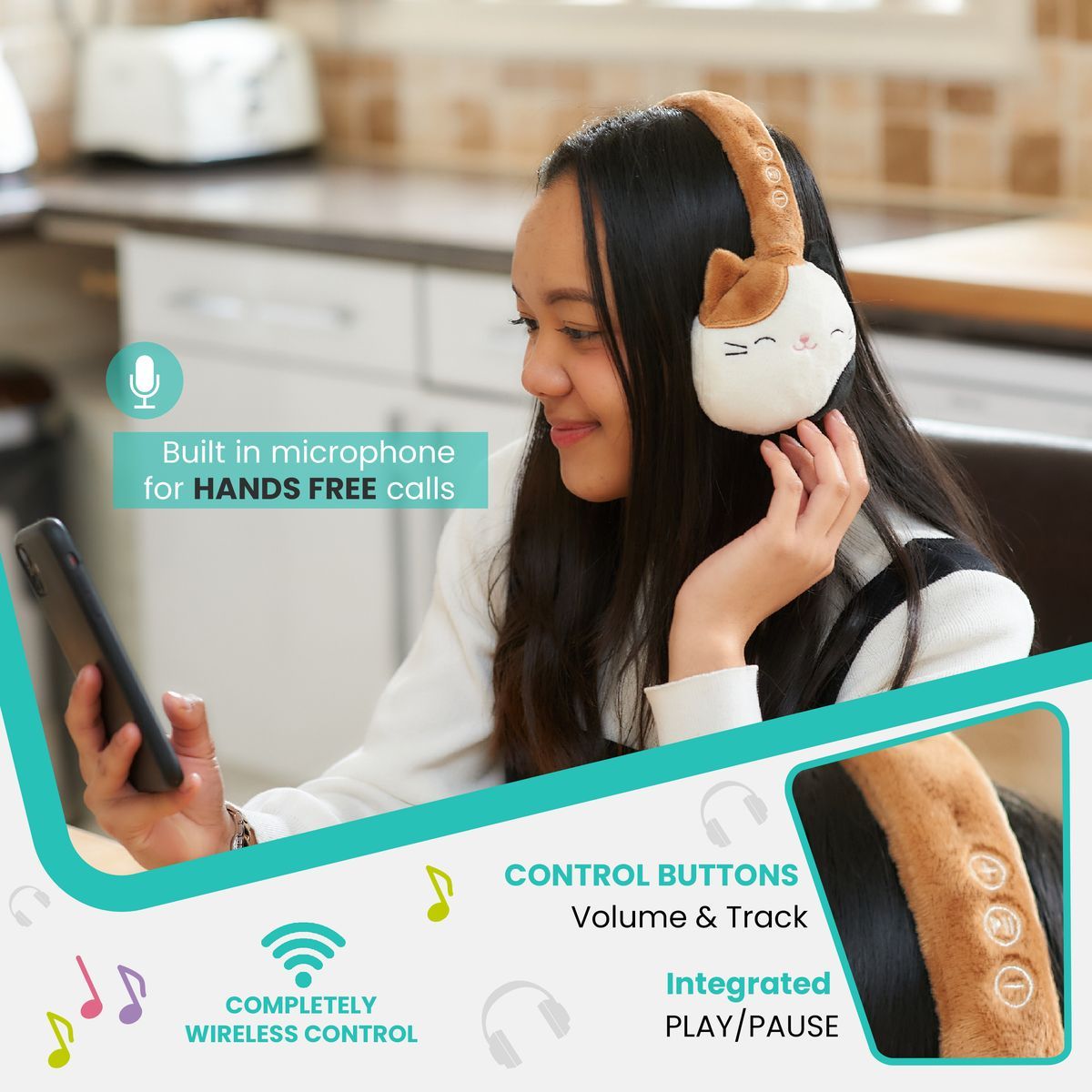 Squishmallows Plush Bluetooth Headphones - Cam