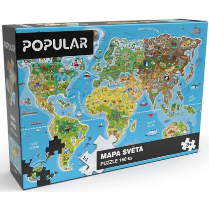 Popular Puzzle Mapa světa 160 dílků CZ verze