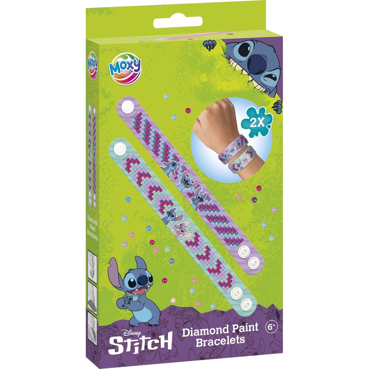 Diamantové malování Stitch - výroba náramků 2 ks