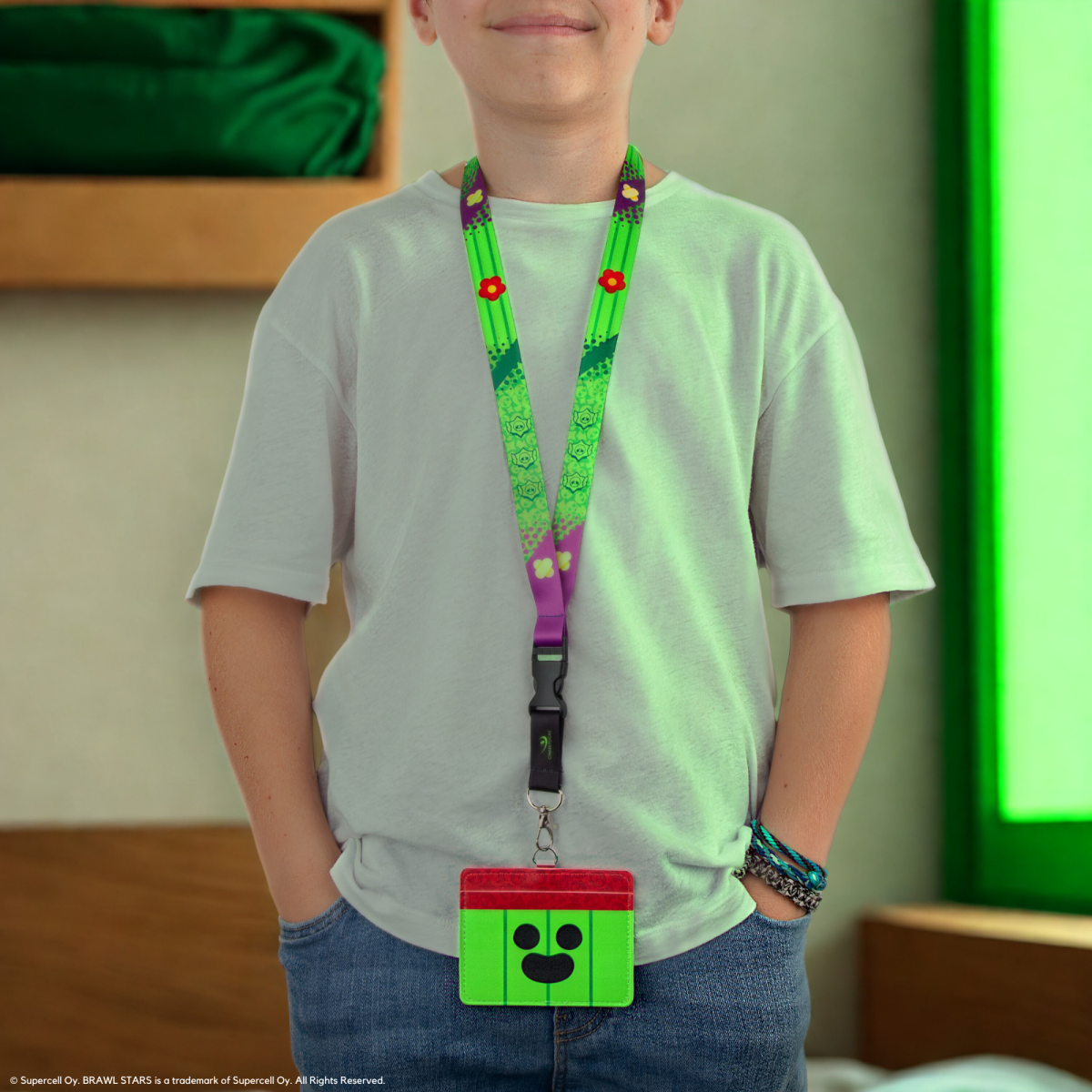 Cinereplicas Brawl Stars šňůrka na krk s pouzdrem na kartu Spike