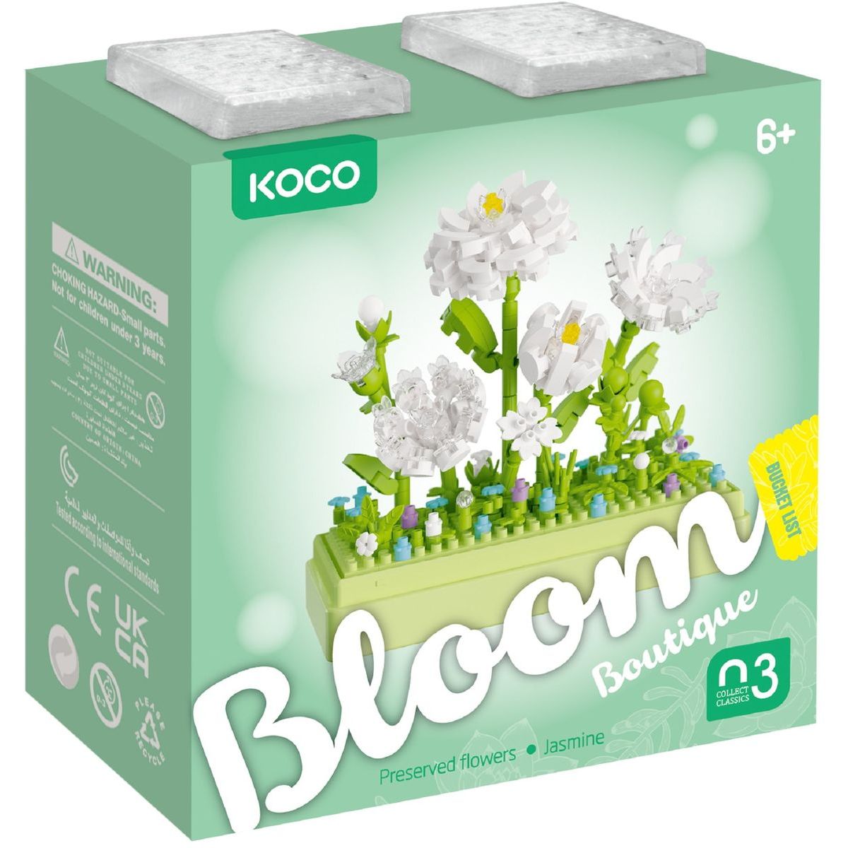 KOCO Stavebnice mini KOCO Jasmín plast 285ks v krabičce 11x12x5cm