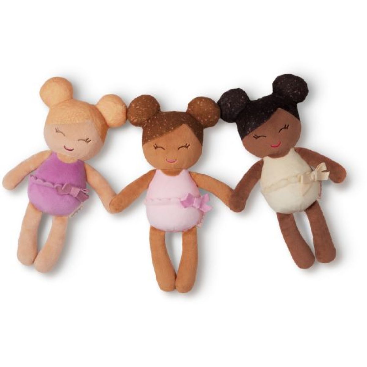 LullaBaby Panenky plyšové do vany v košíku Pink