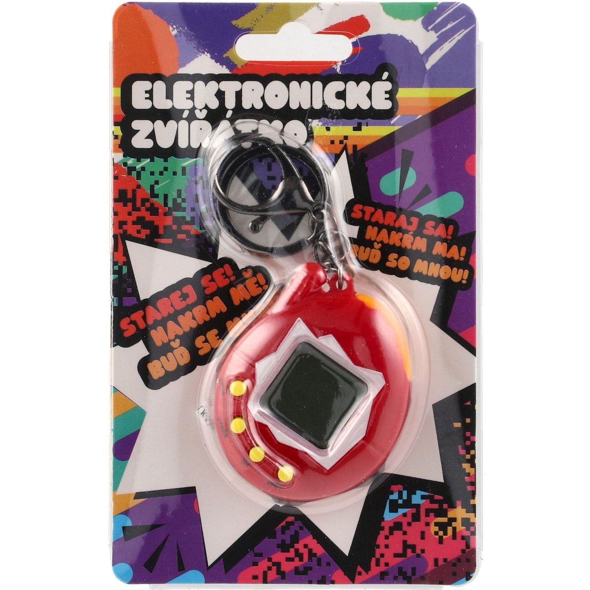 Teddies Zvířátko elektronické přívěsek plast 5x6cm na bat. 4 barvy se zvukem na kartě 12ks v boxu