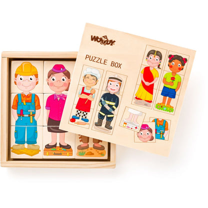 Woody Puzzle - Lidé a povolání z celého světa, v dř. krabičce