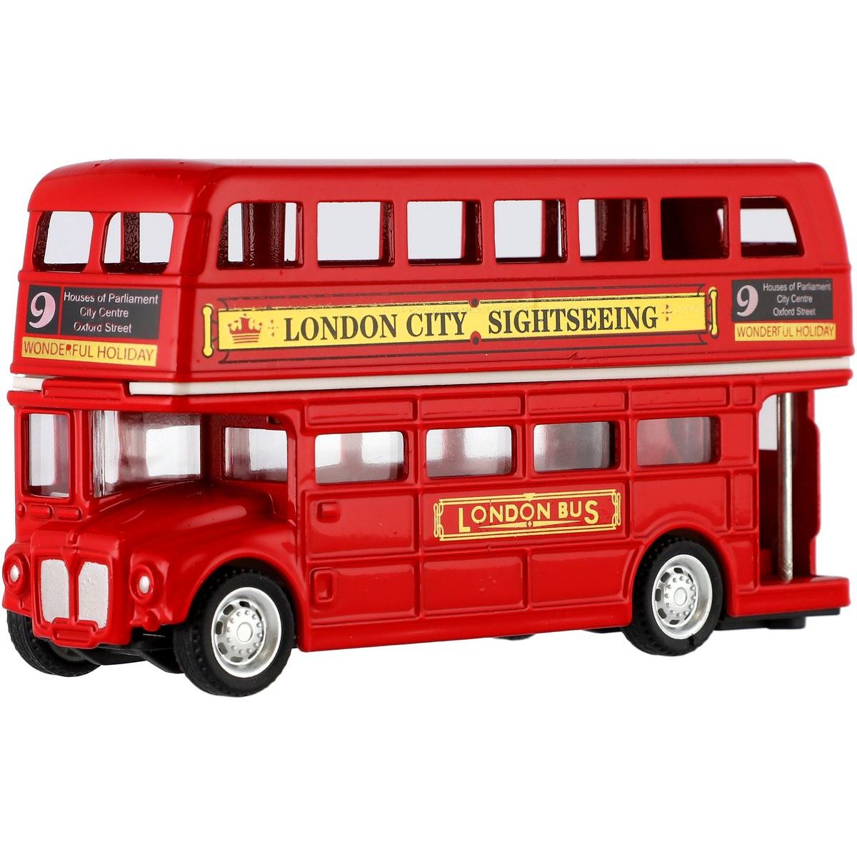 Teddies Londýnský patrový autobus červený