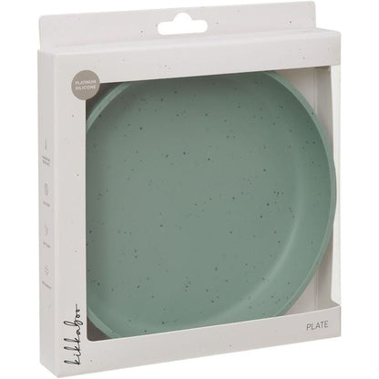 KikkaBoo Talíř Platinum Silicone Sage