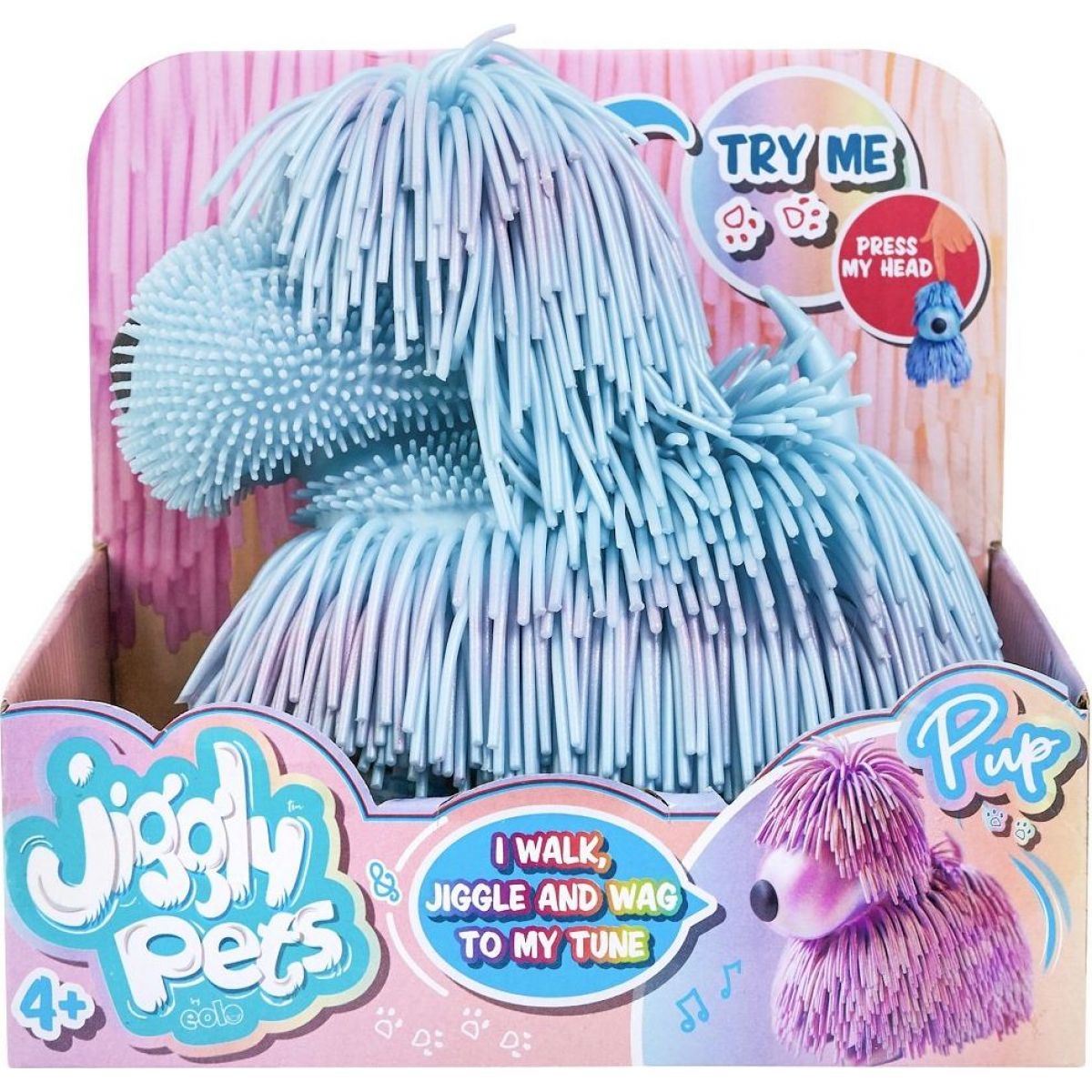 Pejsek mazlíček Jiggly perleťový modrý