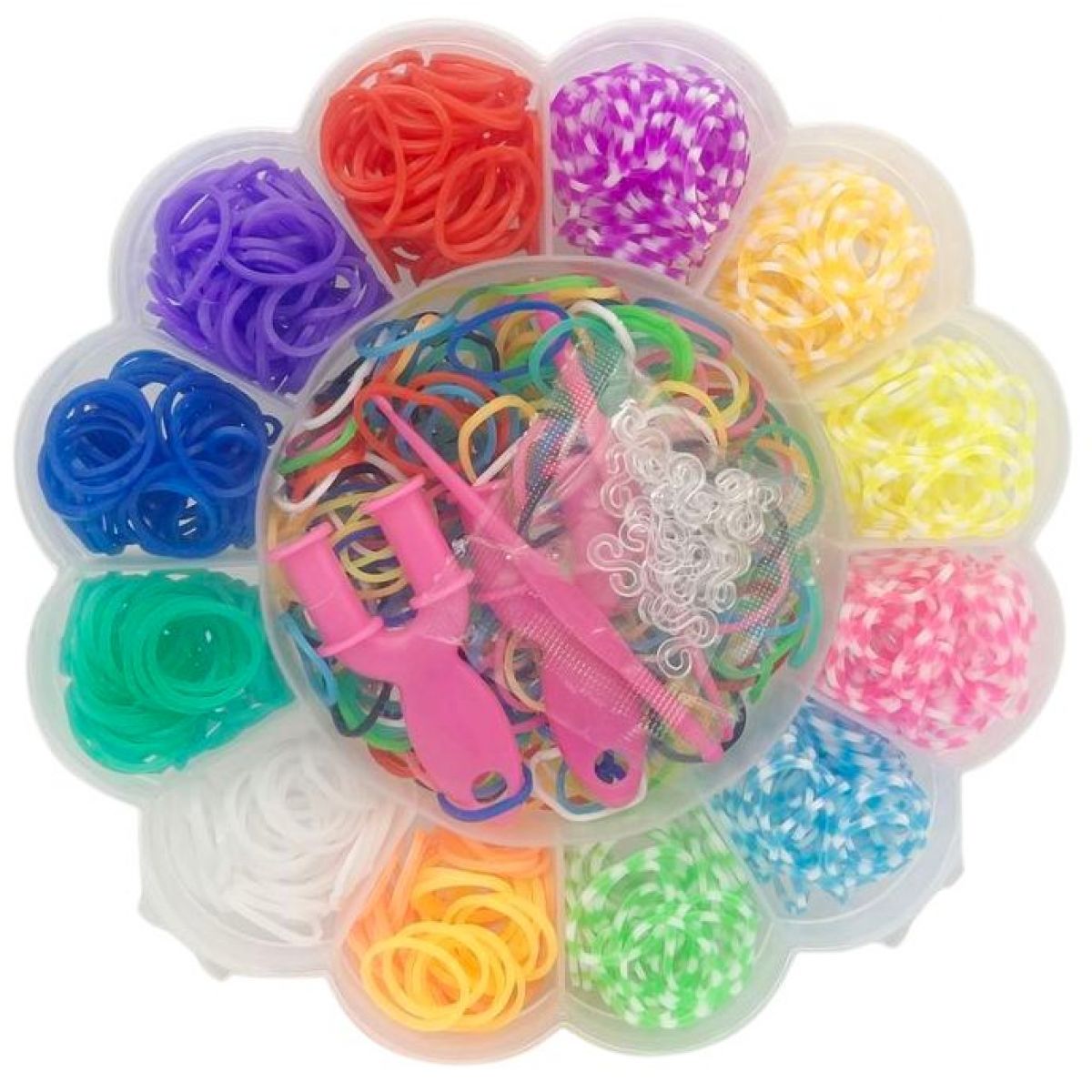 Alltoys Sada gumiček 900 ks na výrobu náramků Loom band - květina