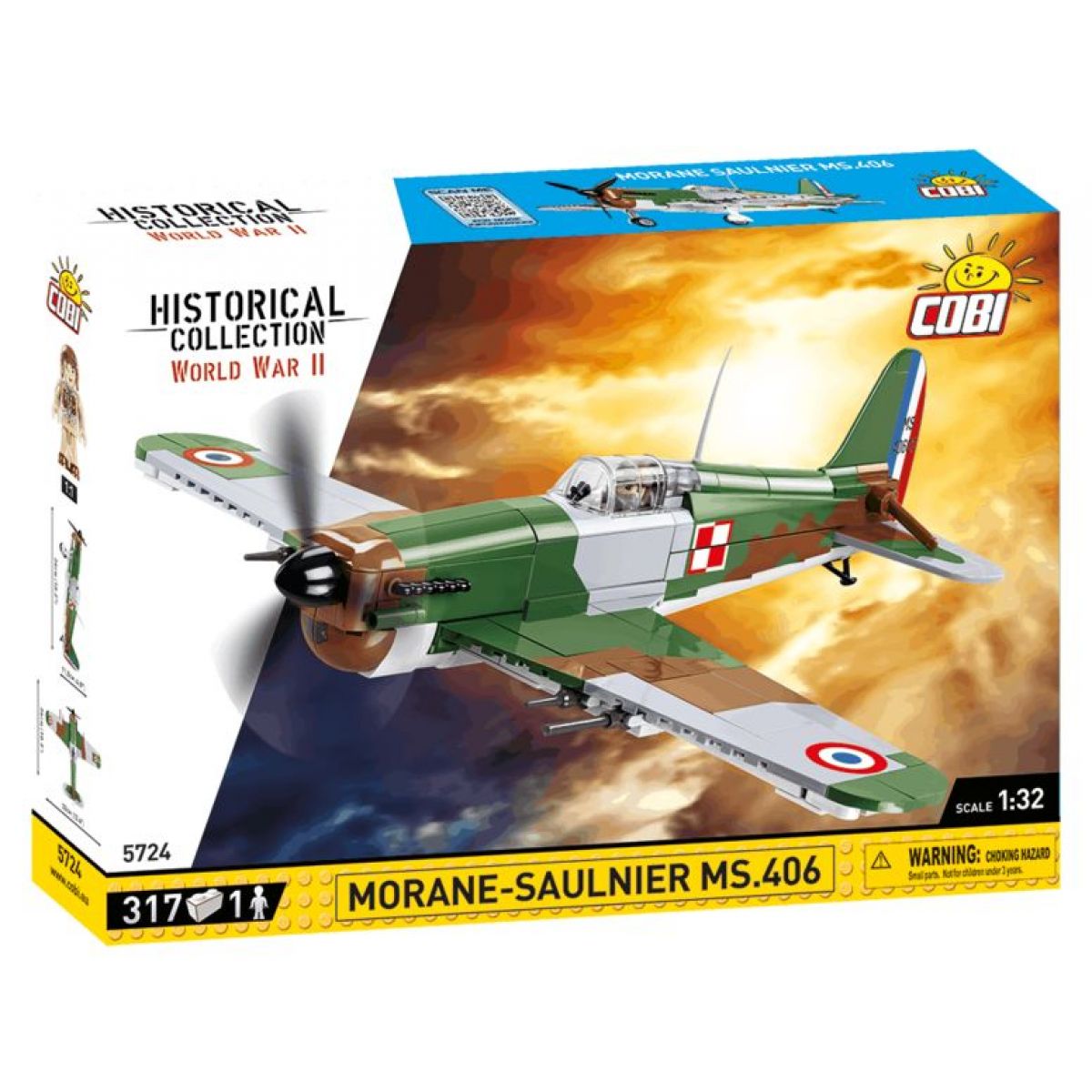 Cobi 5724 II. světová válka Morane-Saulnier MS.406 317 dílků
