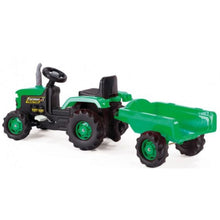 Dolu Dětský traktor šlapací s vlečkou zelený