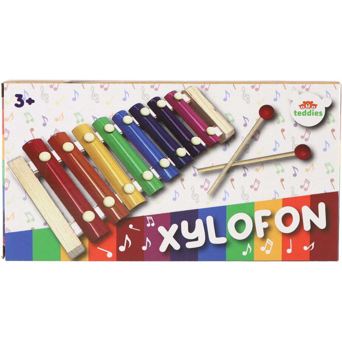 Xylofon dřevo-kov 24cm v krabici 25x13x4cm