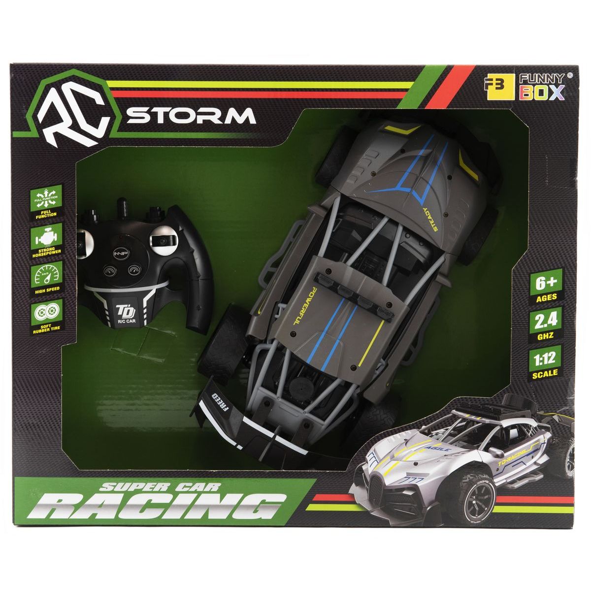 Auto RC Sport antracit 33 cm 2,4GHz s dobíjecím packem